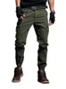 Vomint men's pants Elastic foot close Skinny Pants Tactical military Men's Cargo Pants Multi-pocket Overalls No Belt 201128