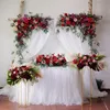 Arco de la boda del partido de la decoración de la ventana de la bola de la flor artificial pared de la flor del hotel decoración de la boda fondo de la etapa fila de flores T200519