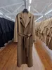 Korea Autumn and Winter Woolen Overcoat Women X-Long Loose Suning Belt Black Grey Double Sided 90% Wool Coat Jacket 201215