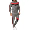 Heren trainingspakken sets mannen fitness leisure patchwork fashion cardigan hooded suits turnstring jeugd groot formaat All-match simpel