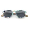 Gota polarizada abalone concha óculos de sol feminino moldura quadrada aro folheado de madeira personalizado óculos de sol de madeira j1211251a