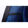 Shenrun Hommes Tuxedos Floral Pattern Casual Blazer Costume Veste Pantalon Noir Costumes De Mariage Pour Homme Parti De Bal Masculin Costumes De Scène 201106