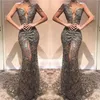 Sexy Mermaid One-Shoulder Appliques Front Split Crystal Prom Dresses High Slit Sweetheart Long Evening Dress 2021 Party Gowns