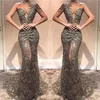 Sexy Mermaid One-Shoulder Appliques Front Split Crystal Prom Dresses High Slit Sweetheart Long Evening Dress 2021 Party Gowns