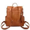 HPB Women Backpack Purse PU Washed Leather Back Pack Convertible Ladies Travel Rucksack Zipper Pocket Shoulder Bag School Bookbag DOM1404