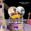 Bluetooth RGB Light Love Love Crystal Custom Logo Laser Po Glass Po Frame Rodating Music Music Box MP3 Wedder Wedding Christm473281