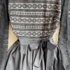 새로운 캐주얼 스프링 가을 쉬폰 풀오버 레이디 풀 드레스 라인 o ncek 미드 칼 높이 허리 여자 드레스 2022