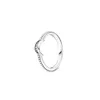 Högkvalitativ 100% 925 Sterling Silver Fit Pandora Ring Crescent Beaded Ring Symbol Rosette Smycken Engagement Lovers Mode Bröllop Par För Kvinnor