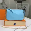 Långkedjig mobilficka Lyxiga plånböcker tryckta innehavare Mini Shoulder Bags Zipper Coin Purse äkta läder plånbok mode kreditkort