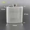 Fiaschetta in acciaio inossidabile 3 once / 80 ml Bottiglia tascabile per whisky Piccola tazza portatile Tazza da vino Bollitore per alcol Forma rotonda e rettangolare