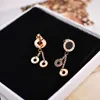 YUN RUO 2020 Fashion Black Roman Tassel Stud Earring Woman Rose Gold Color Titanium Steel Jewelry Girl Birthday Gift Never Fade15412716