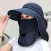 Visors Sunhat Sun Women039s Koreli Antiuv Electric Car'ın Yaz Versiyonu Büyük Top Sökülebilir Tüm Güneş Protect32546567237441