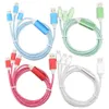 3 in 1 LED Flowing USB Cables 1.2m Streamer Line Type C Micro Charger Cord for Samsung Huawei Smart Phone