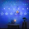 Rideau LED Star Light Star et Moon String Lampe de décoration étanche à l'étanche pour mariage, fête, lumière de Noël 10pcs