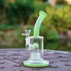 4 Colors Dome Perc Thick Glass Bong Hookahs Wheel Filter Heady Glass Oil Dab Rigs 14Female Joint Bongs Birdcage Percolator Splash Guard Water Pipes With Bowl DHL20091