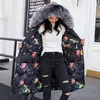 High Quality Women Winter jacket Double Two Sides Printing Ladies Coat Cotton Padded Warm Slim Female Parka 201214