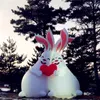 Ground Inflatable Balloon Rabbit Inflatables Balloon Mascot With Blower and LED Strip For Nightclub Stage Event Decoration