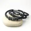 Amoureux populaires Bracelet titane acier CNC sculpté en cuir noir corde transfert perle cuir corde bouton homme et femme Bracelets4107805