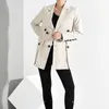 [EAM] Loose Fit Bouton Split Tempérament Veste Nouveau Revers À Manches Longues Femmes Manteau De Mode Marée Printemps Automne LJ200813