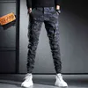 Pantaloni cargo mimetici rossi da uomo Hip Hop Streetwear Pantaloni tattici multitasche in cotone H1223