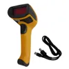 Laserbalkcode Scanner Nieuwste zwart / geel zichtbare laserdiode 650nm Antiknock Design USB Handheld barcodelezer voor POS-pc