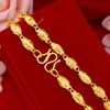 Real Big Necklace Men Fine Pure 999 Chain Solid Gold for Women Wedding Jewelry