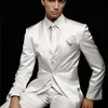 Custom Made 3 Sztuk Groom Tuxedos Wedding Garnitury dla mężczyzn Groom Groomsmen Tuxedos Męskie Garnitury ślubne (Kurtka + Pant + Vest + Tie) Terno 201027