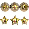 Weihnachtsdekorationen 6 Arten von hölzernen Stern-runden Rahmenlampen-leuchtenden Baum-Partei-Verzierungs-hängenden Anhänger1