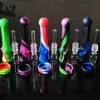 Silicone NC 14.5mm Quartz Tip Food Grade Silicon Portable Concentrate Smoking Pipe Dab Straw Pipes For Glass Water Bongs Wax Oil Rigs