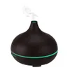 Anself 300 ml Humidificateur à brume fraîche imprimé numérique Grain de bois Diffuseur d'huile essentielle d'arôme ultrasonique 7 couleurs Humidificateur d'air à lumière LED pour H