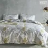 Spring Bedding Sets Single Double King Queen Europe 220/240 Luxury Duvet Cover Set Linen Bed Set Bedclothes Blue flower 201127