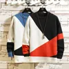 Men's Sweaters Men's 2022 Black Patchwork Long Sleeves Spring Autumn Winter Pullover Knitted O-Neck Plus OverSize 5XL 6XL1