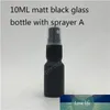 200 pcs/lot 10 ml, 15 ml, 20 ml, 30 ml, 50 ml flacon pulvérisateur en verre vide noir mat avec pulvérisateurs à brume fine pour huile essentielle