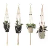 Flower Hanging Basket Vintage Handmade Macrame Plant Flower Pot Cotton Rope Balcony Florist Hanger Decoration Planter