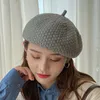 Women Beret autumn and winter craft hat felt hair decoration British retro wool painter octagonal hat knitted hat JXW792