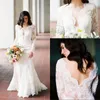 Vintage Plus Size Wedding Dress Lace Applique Deep V Neck Long Sleeves Floor Length Backless Bridal Gowns Brautkleider Custom Made