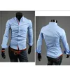 Atacado - Botão Normal de Luxo Botão Mens Camisa Dress 2016 Nova Moda Não Ferro Longo Manga Slim Alta Qualidade Casual Informal Shirt 3xl1