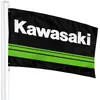 Banderas de carreras Kawa-saki de bajo precio, 100% poliéster, diseño personalizado, publicidad, colgante, tela de poliéster para interiores y exteriores, envío gratis