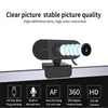 HD 1080P Webcam Mini Ordinateur PC WebCamera avec Microphone Caméras Rotatives pour Diffusion en Direct Appel Vidéo Conférence Travail OTTIE