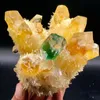 Nuovo ritrovamento giallo blu PhantomQuartz Crystal Cluster MineralSpecime250i