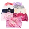 Dziewczyny Akcesoria Do Włosów Dziecko Pearl Kwiat Kwiat Opaski Canfy Color Infant Wide Side Stretch Nylon Hairband Hairband Hairwear