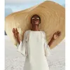 Женщина мода большая солнцезащитная шляпа пляж Анти-UV Защита от солнца складной соломенная крышка Негабаритная складная складная пляжная шляпа 71#45 Y200103