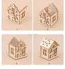 Bougie lumière maison en bois de noël cabane en rondins de noël accroche bois artisanat Kit Puzzle jouet maison décorations de noël cadeau