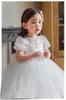 Robe Infantil Baptême Robe pour filles Blanc Fête d'anniversaire Mariage Fleur Fille Robe Bébé Fille Princesse Costume de Noël LJ201222