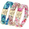 Personalized Dog Collar Nylon Tag Collars Fashion Floral Printed Pet ID Customized Nameplate for For Medium Large s Y200917