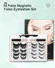 Natürliche 10 Paare magnetische gefälschte Wimpern Set dicke weiche lebendige falsche Wimpernverlängerungen mit Magnet Liquid Eyeliner Eye Lashes Pinzette DHL