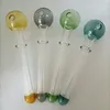 Clear Colored Thick Pyrex Glass Oil Burner Pipe Colorful Smoking hookah Handle Pipes Bong Nail Burning Rig