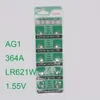 Titta på batterier Partihandel-30PCS-knapp Batteri AG1 364 LR621 CX60 SR621SW 1,55V Alkalisk myntcellsbatteri OROLOGIO1