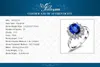 Sierrolas gemaakt blauwe saffierring prinses kroon halo verloving bruiloft 925 sterling zilveren ringen voor vrouwen 20205853230