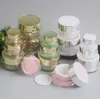 Green Gold White Acrylic Plastic Packing Bottles Cosmetic Cream Jars 5g 10g 15g 30g for Cosmetic Packaging Containers